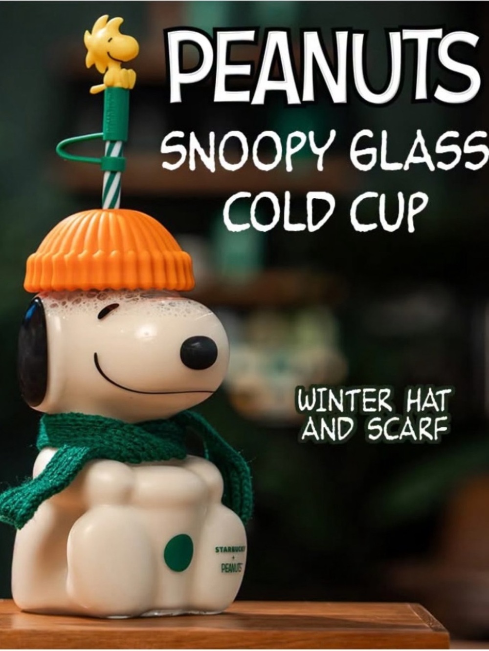 AUTHENTIC Starbucks x Peanuts Snoopy Glass Cold Cup